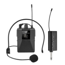 UHF-Funkmikrofon-Headset mit Sender und Empfänger, Bodypack mit LED-Digitalanzeige – CDSX