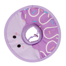 Foldable Cat Cone for Small Kittens, Waterproof Donut Design, Comfortable Pet Accessory in Yellow (Size S)