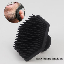 (Black, one-size) Portable Lightweight Facial Cleansing Brush, Deep Cleaning Silicone Face Scrubber, Mini Face Massage Brush for Men Women, Gentle Facial
