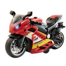 Toy Motorcycle, Motorcycle Toy Kit | Advanced Sound and Light Design, Real Engine Sound, Push-and-Go Battery Toy for Kids Red