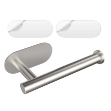 (Silver, one-size) Room Decor Stainless Steel Toilet Paper Holder, 1 Count Black Wall Mounted Adhesive Tissue Rack for Bathroom Vanity Mirror, Bathroom