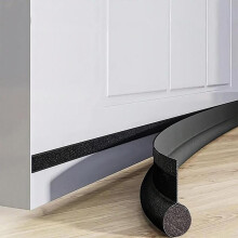 (Signal Black, one-size) Black Door Bottom Sealing Strip (1 Piece), Multi-functional Cuttable Household Door Draft Stopper, Home Care Supplies, Home Accessories