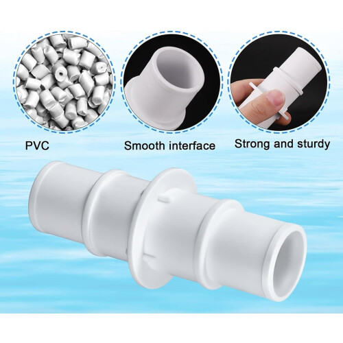 Pool Vacuum Hose Adapter Coupler for Easy Installation, Compatible with Standard Pool Hoses, 2 Sets 2