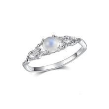 (White, 6) Summer Oval Shaped Artificial Gemstone & Rhinestone Decorated Statement Ring, Gifts for Her, Wedding & Engagement Jewelry Gift for Women,