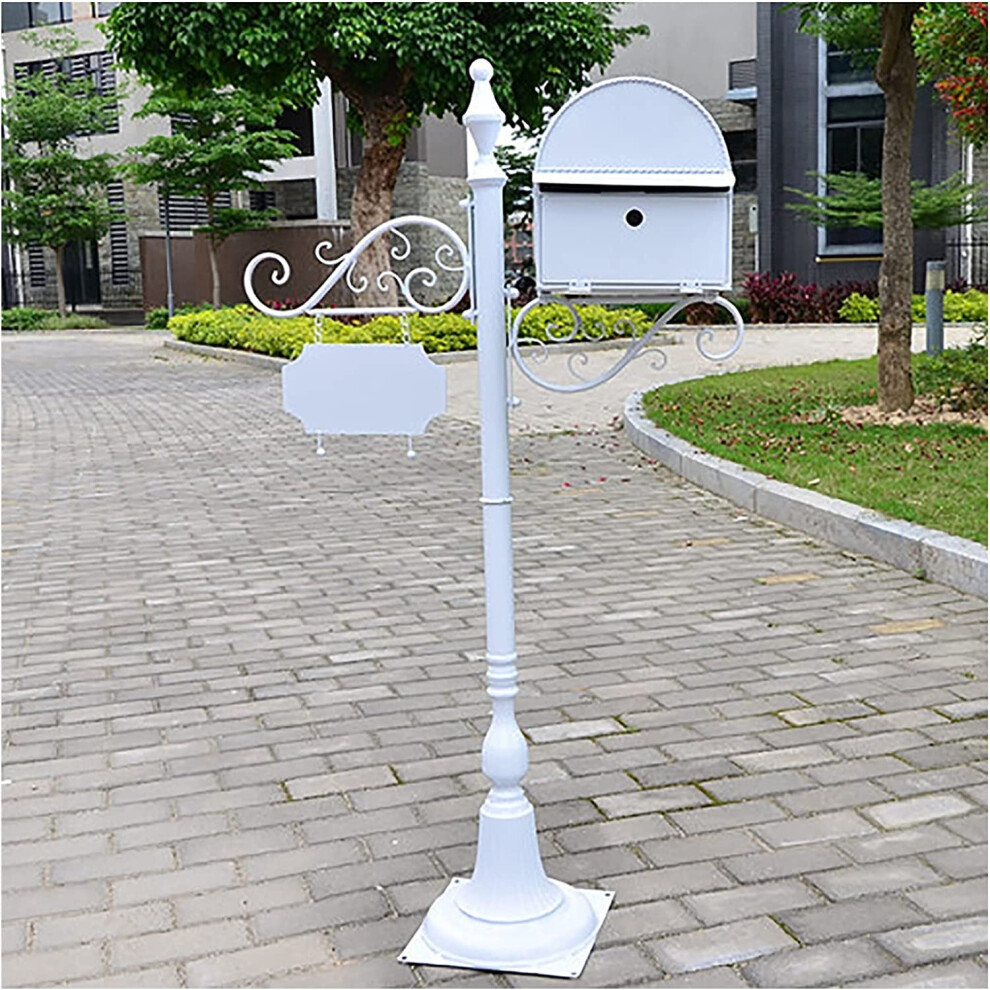 Suggestion Box, Ballot Box, White Vertical Mailbox For Outdoor Use, Lockable Post-Mount Design, Large Capacity 6038364378699