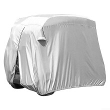 Golf Cart Storage Solution with Waterproof Cover, 285 x 122 x 168 cm, Silver - Durable and Weather-Resistant Design