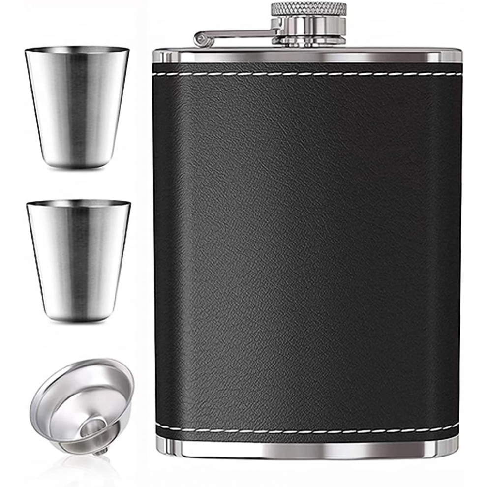 Stainless Steel Hip Flask, Leak-proof Hidden Flask with Cigarette Case-image-OPC-PJVVHD8-NEW