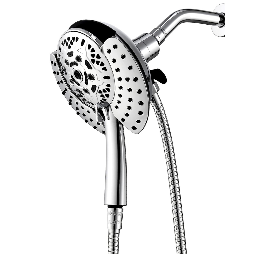 High Pressure Dual Shower Head With Handheld & Rainfall Modes - 59" Rotatable Stainless Steel Hose For Inavamz 9092950311887