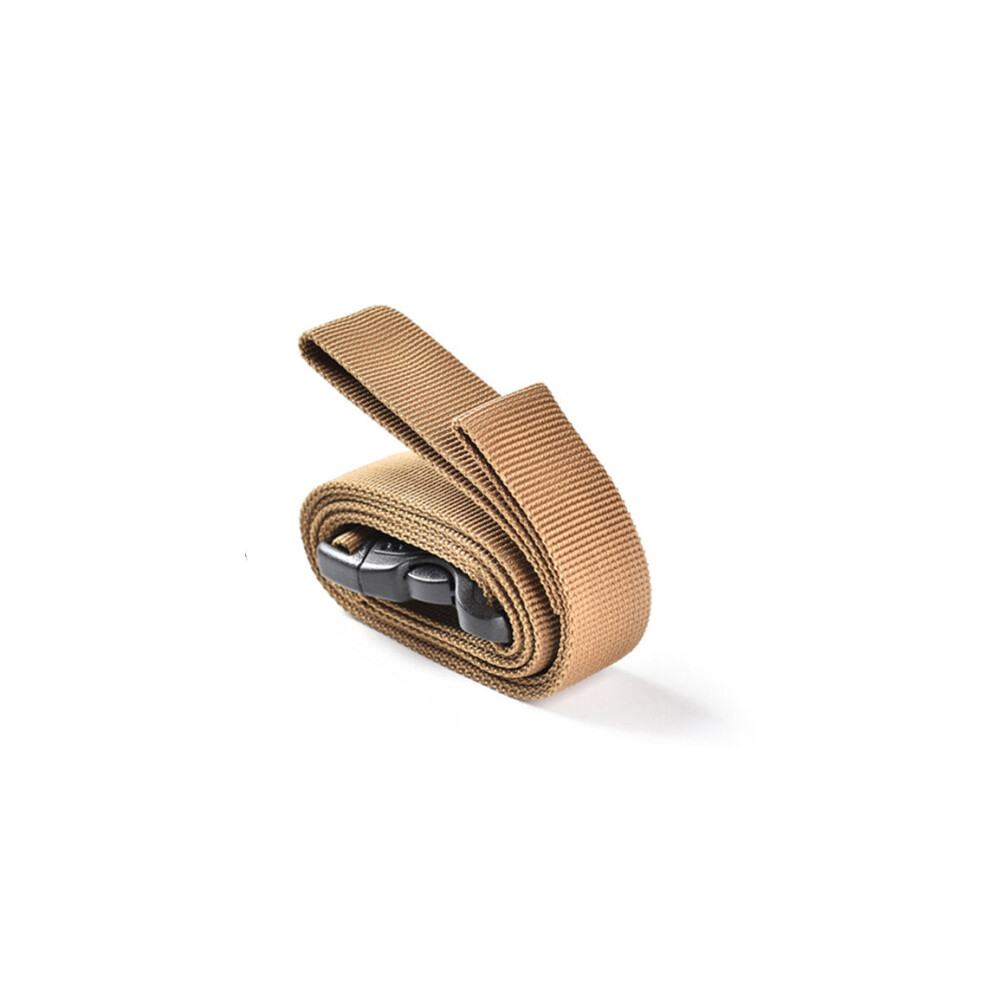(Khaki) Outdoor Luggage Binding With Double Insurance Buckle Type Suitcase Packing Safety Belt Cargo Bundling Fixed Binding Rope 6112212741283
