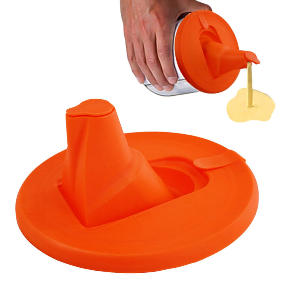 Drip-Proof Paint Tool Cover With Safety-Sealed Spout, Collapsible Tpr Paint Bucket Lid, Air Vent, Orange 6447073752292