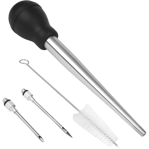 Efficient Turkey Baster Injector Needle Stainless Steel with Enhanced Texture for Improved Cooking Experience 1
