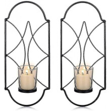 Candle Holder 2 Piece Set, Wall-mounted Tea Light Candle Holder