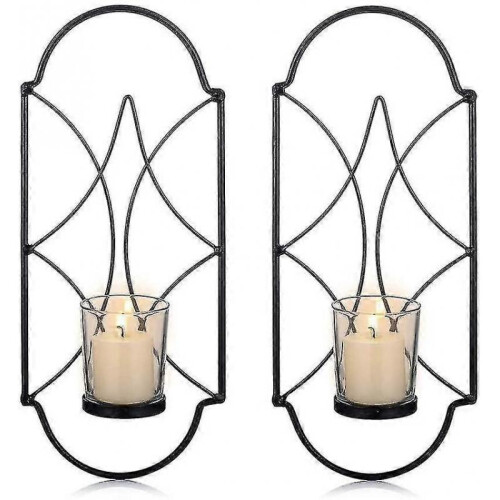 Candle Holder 2 Piece Set, Wall-mounted Tea Light Candle Holder