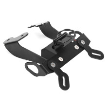 Motorcycle Fender Eliminator with LED Licence Plate Light Steel Black Mount Bracket Durable Easy Installation