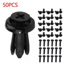 50Pcs 5mm Plastic Rivets Fasteners Screw Car Bumper Fender Black Rivet Car Fastener Clips For Cars Trucks