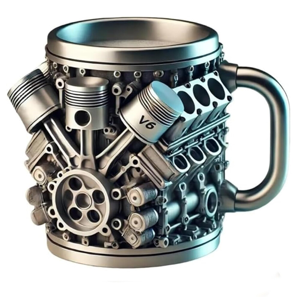 V Engines Stainless Steel Cup 15 Oz, V8 V6 Engine Design Personalized Mug With Handle, Durable Coffee Mug For Car Enthusiasts 6947110290089