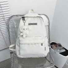 High School Junior High School Student Schoolbag Harajuku Ulzzang Men's And Women's Backpack Travel Belt Pendant Backpack