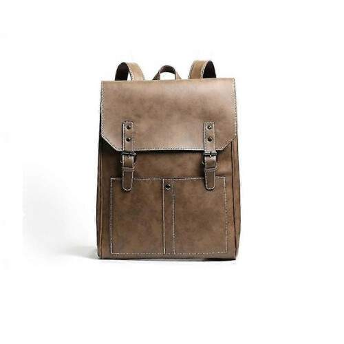 Pu Large Capacity Backpack for Teens Gothic School Book Bag--khaki