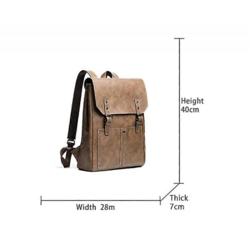 Pu Large Capacity Backpack for Teens Gothic School Book Bag--khaki 2