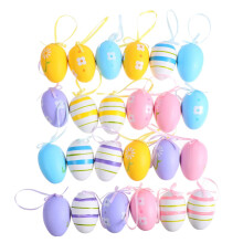 48 Pcs Polystyrene Easter Eggs Fillers Fillable Eggs for Easter Decoration Craft Hanging Egg Plastic Spring Gift