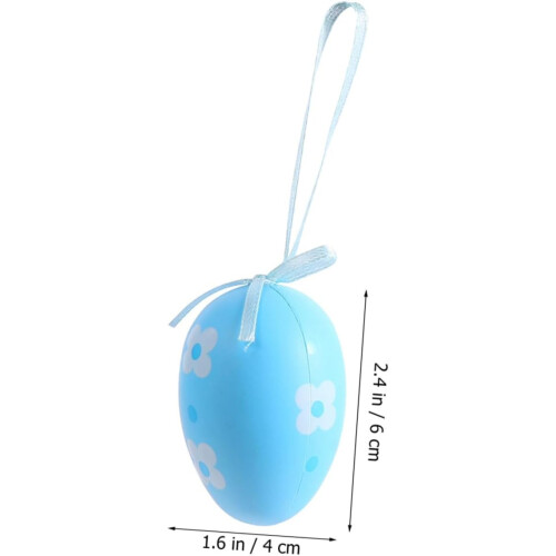 48 Pcs Polystyrene Easter Eggs Fillers Fillable Eggs for Easter Decoration Craft Hanging Egg Plastic Spring Gift 2