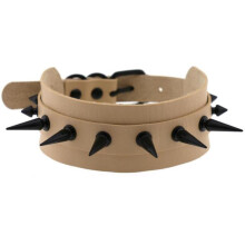 Black Collar for Women Gothic Punk Jewelry Witch Accessories Adjustable Leather Choker Necklace in Black