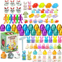 Filled Easter Eggs for Children with Toys, Pre-Filled Plastic Eggs for Egg Hunts, Interactive Easter Basket Fillers