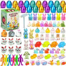 Filled Easter Eggs for Kids, Colorful Easter Eggs for Hunting, Toys for Toddlers, Easter Party Supplies for Girls
