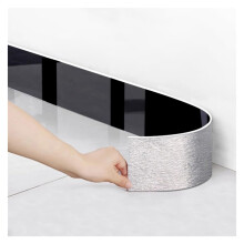 Black Flexible Baseboards for Home Office, Self-Adhesive Waterproof PVC Wall Trim, 10 Pack 60x8cm/23.6x3.1in