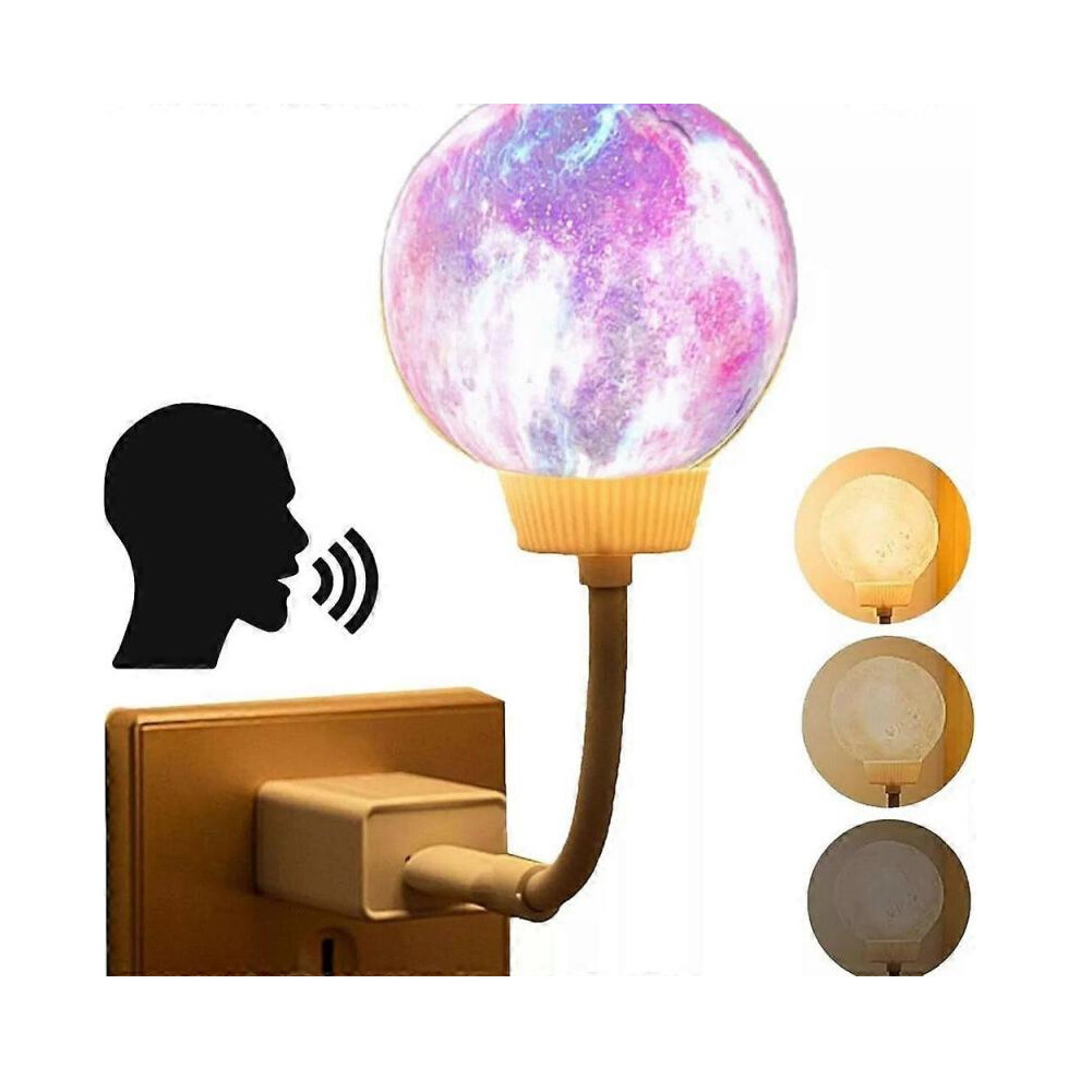 (Fantastic) Moon Smart Night Light, Voice Activated LED Lamp,USB Plug ...