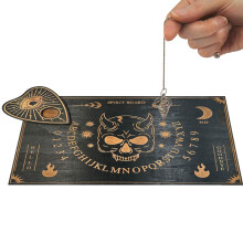 Style Chancination Board with Carved Wood Planchette and Energy Plate - Mystical Basswood Witchcraft Supplies for Spiritual Practice