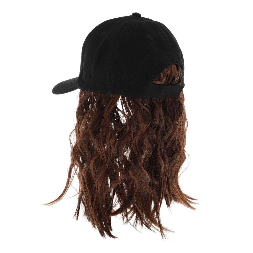 Unisex Brown Wig Cap Hat With Ponytail Wig Baseball Cap With Hair Extensions Short Hair Wigs For Women Light High-Temperature Fiber