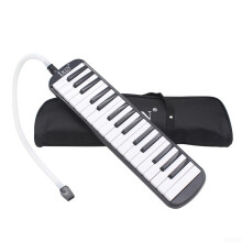 Melodica Keyboard 32 Keys Portable Musical Instrument with Flexible Tube and Carry Bag Black