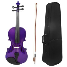 Solid Wood 4/4 Violin Set for Beginners and Adults - Purple Color, Popular Model, Ideal for Learning and Performance