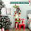PawHut 120cm Cat Tree, Christmas Cat Tower with 3 Sisal Scratching Posts, Green 7