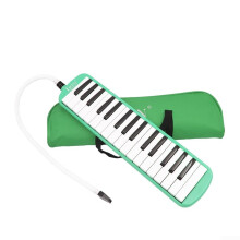 Musical Instrument for Music Students 32 Keys Green Melodica with Carry Case for Beginners and Professionals