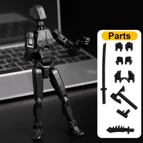 Action Figure with Weapons and Hands 3D Printed Multi-Joint Robot Dummy 13 Joints Compatible with Custom Builds 1
