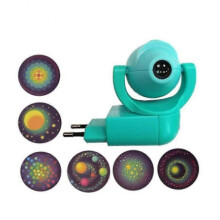 (Cyan) Star Moon Animal Projector Led Projector 6 Images Sensor Eu Plug Night Light For Kids Baby Bedroom Decoration