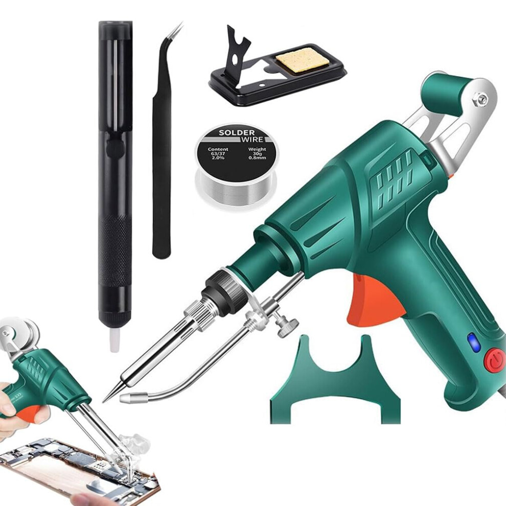 Welding Gun, Indoor Laser Welding Tools, Multifunctional Soldering Iron Kit, Handheld Desoldering Gun, Green 6447073758171