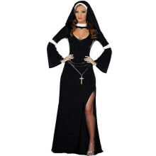 (L) Sexy Nun Costume - Naughty Halloween Fancy Nun Dress Costume For Women