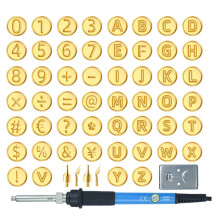 Wood Burning Tool Kit with Alphabet Letters, Ergonomic Hot Embossing and Carving Set for DIY Wood Crafts and Stamping