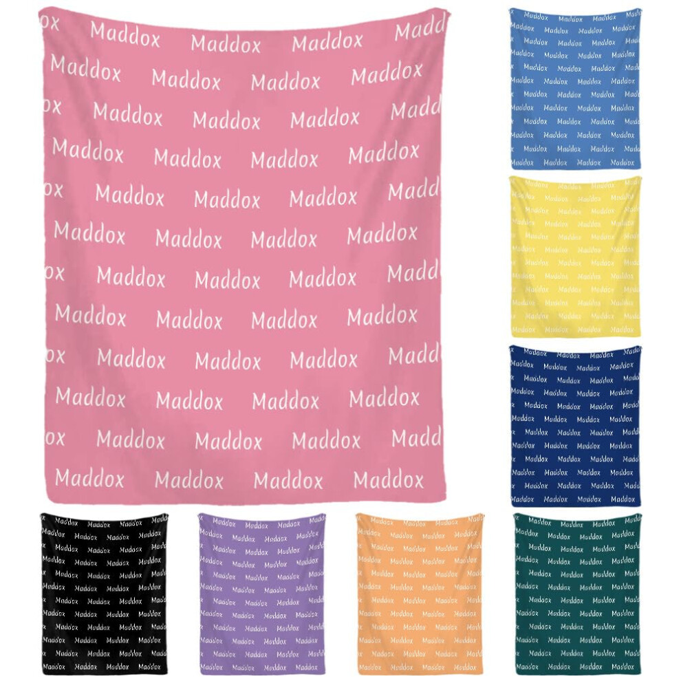 Custom Name Blanket for Babies, Personalized Lightweight Plush Flannel Baby Blanket, Adjustable Size for Newborns and Children