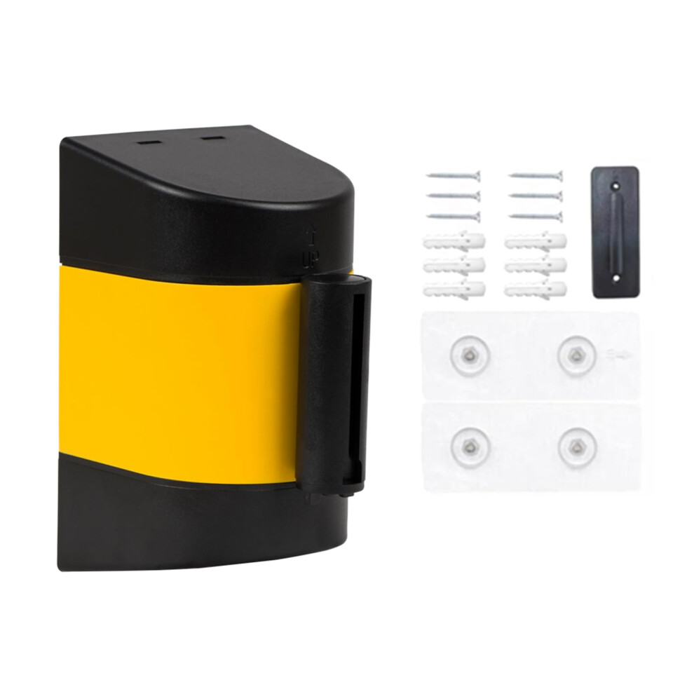 Retractable Caution Belt Wall-Mounted, 2m-6.5m Length Safety Barrier with Durable Strap for Crowd Control-image-OPC-PJVX7BG-NEW