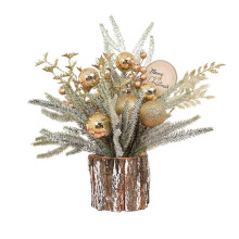 Newest Artificial Mini Christmas Trees Prelit- Indoor Christmas Decorations with Lights, Small Xmas Trees Include Berry/Pinecone, Tabletop Christmas D