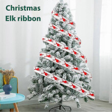 Christmas Ribbon for DIY Crafts 6M Twined Elk Decoration for Tree and New Year Bow