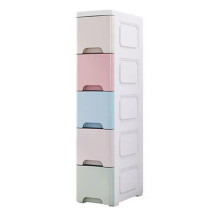 Storage Cart with 5 Drawers, Slim Plastic Utility Organizer on Wheels for Office, Bedroom, Classroom, 24cm Height