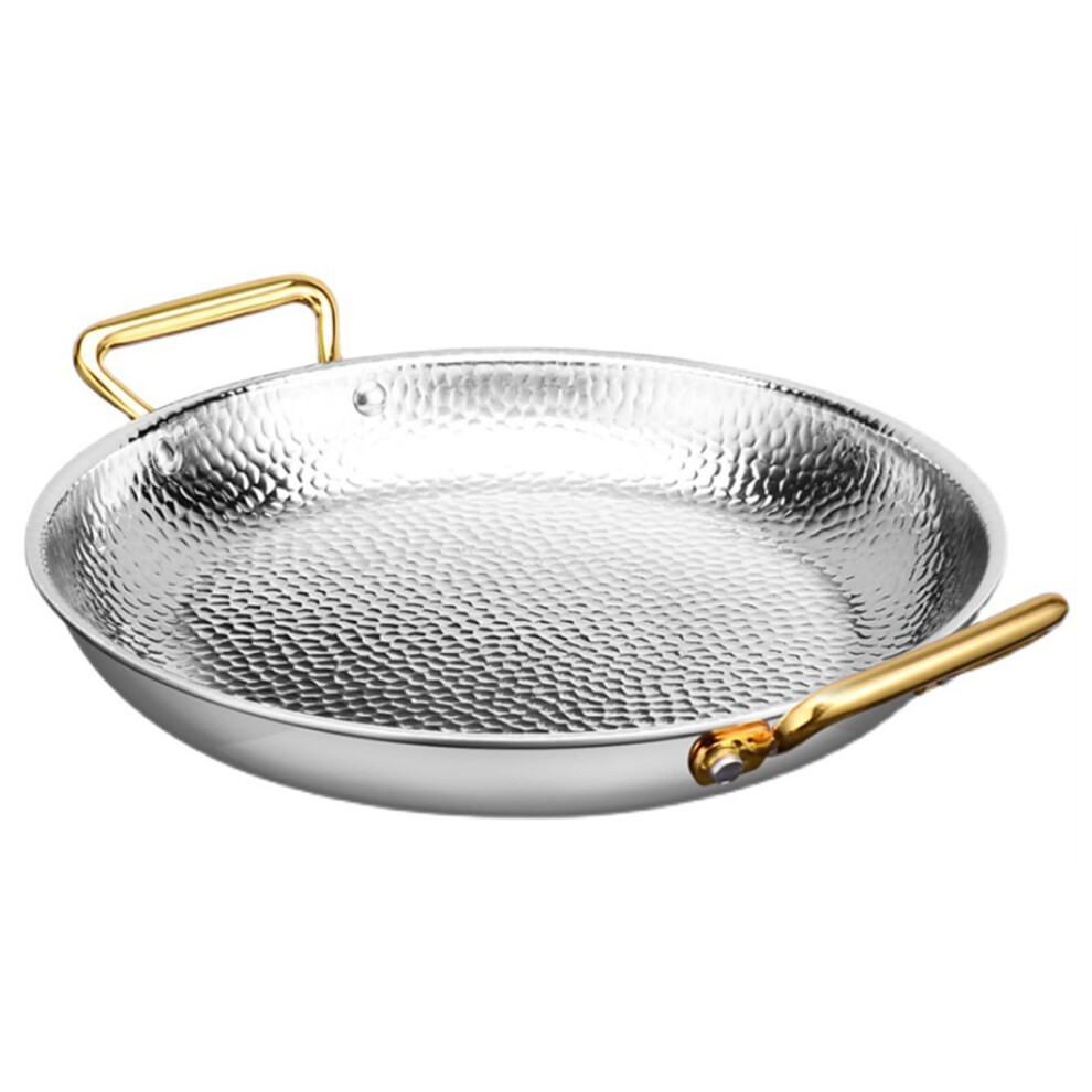 Spanish Paella Pan Stainless Steel 304, 10 Sizes, Hand-Hammered Seafood Cooking Pot, Non-Stick & Uncoated Cookware-image-OPC-PJVXBPY-NEW