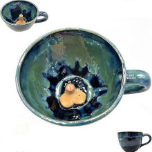 (A) Sausage Surprise Mugs, Handmade and Hand Glazed Ceramic Mug - Fun and Unique Mug