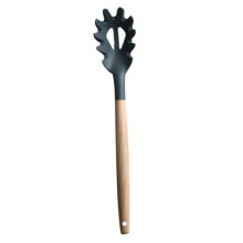 Pasta Catcher Silicone Spaghetti Server Tool with Stainless Steel Strainer Non-Stick Spoon for Cooking and Serving