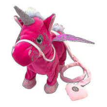 (Rose Red) Electric Walking Unicorn Walking/dancing/singing/shaking Butt Plush Toy For Kids  Birthday Gifts - xin